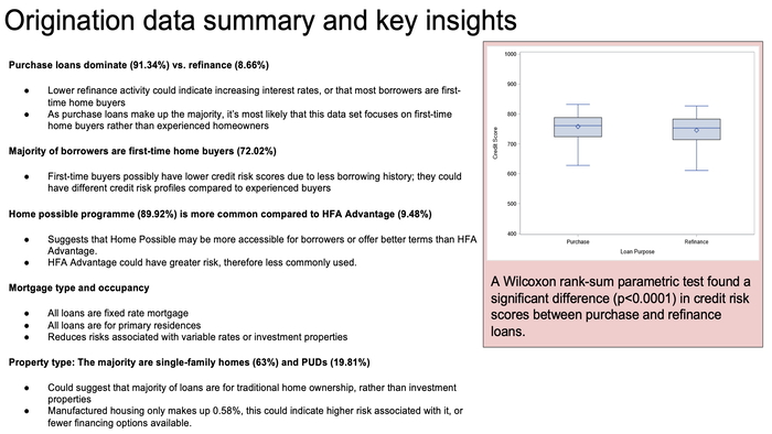 Poster image of student work on the Credit Risk project