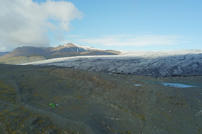Studying glaciers in Iceland