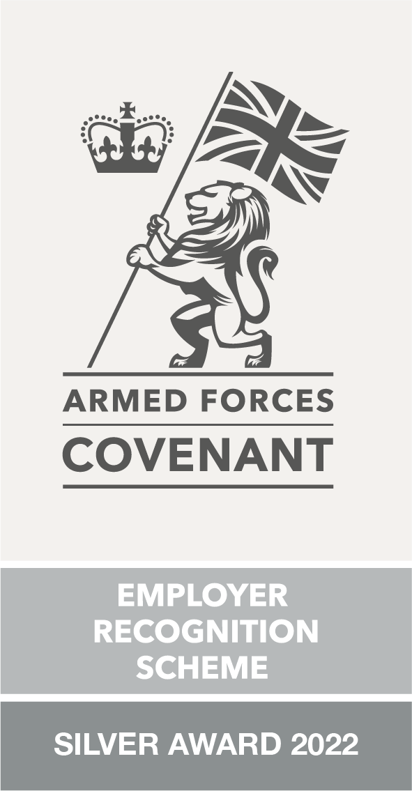 The Armed Forces Covenant Employer Recognition Scheme Silver Award logo