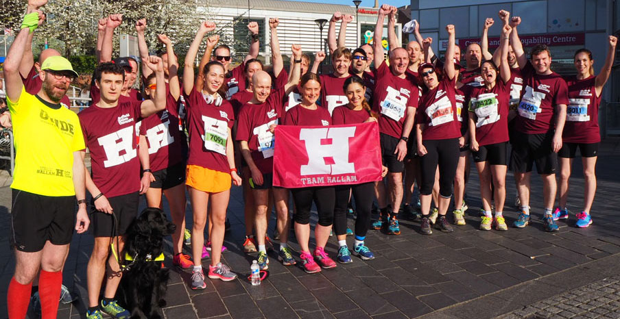 Team Hallam competitors at race start line
