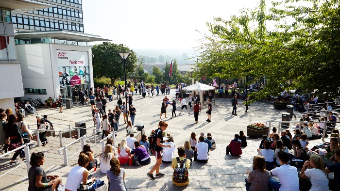 Students in Hallam Square