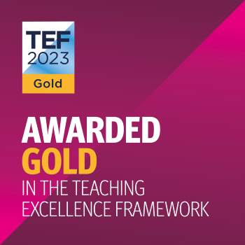 Image shows Teaching Excellence Framework Gold award for 2023
