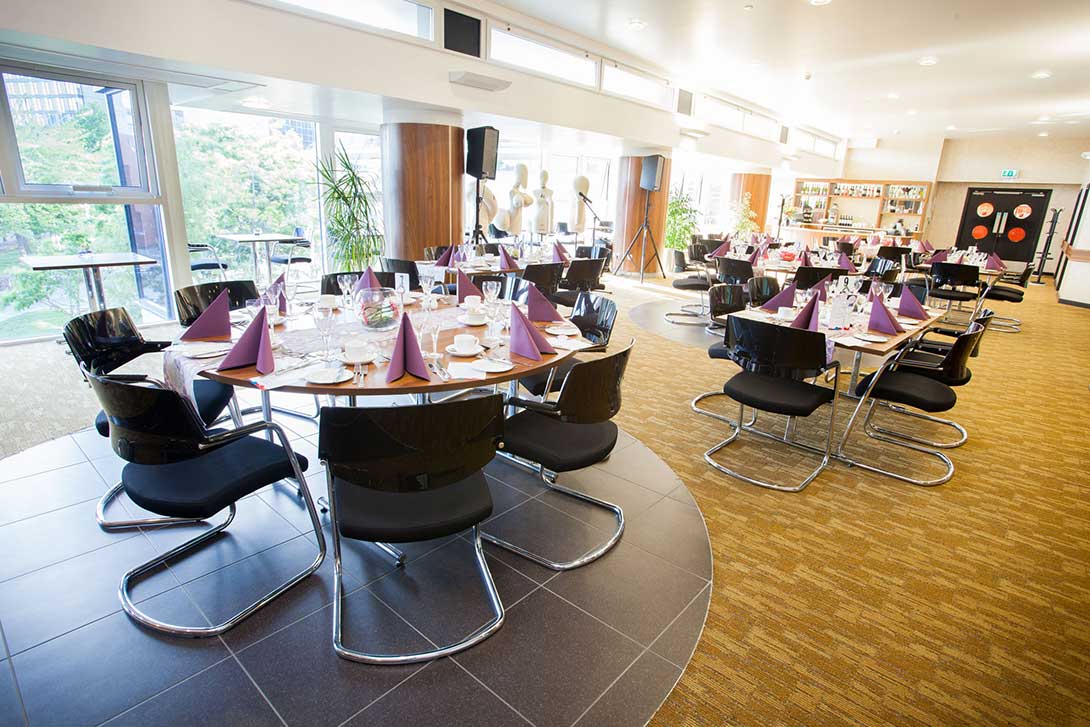 Dining tables in restaurant