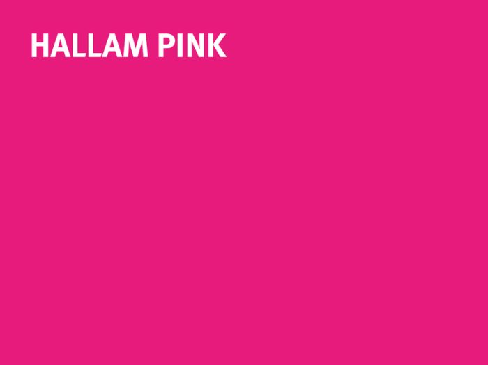 Sheffield Hallam University Hallam Pink colour