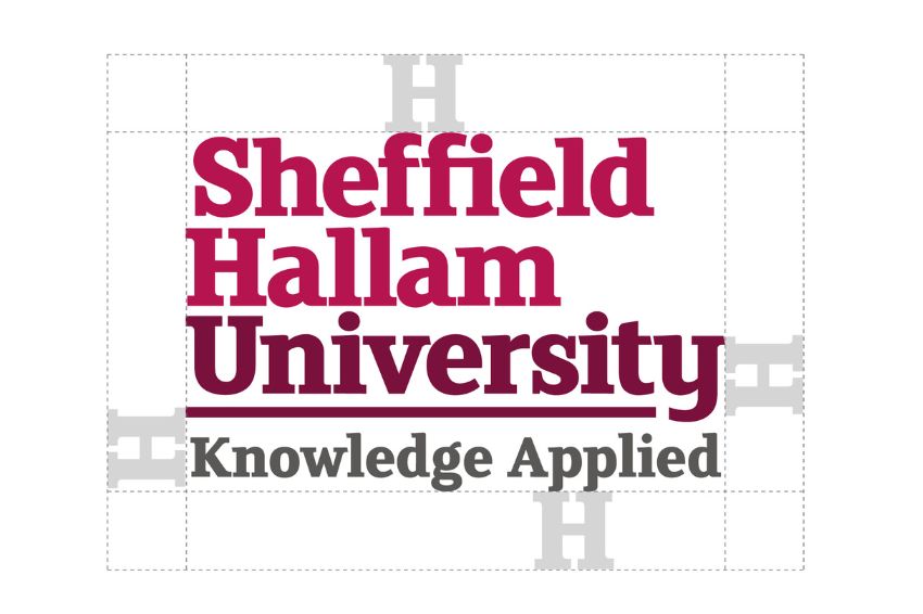 Sheffield Hallam Logo with exclusion area