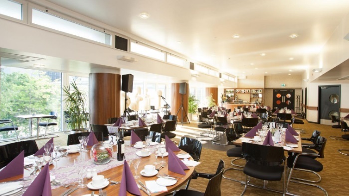 A formal table and chairs layout in Hallam View catering space