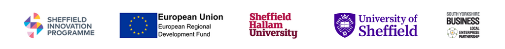 A banner displaying the partner logos of the Sheffield Innovation Programme