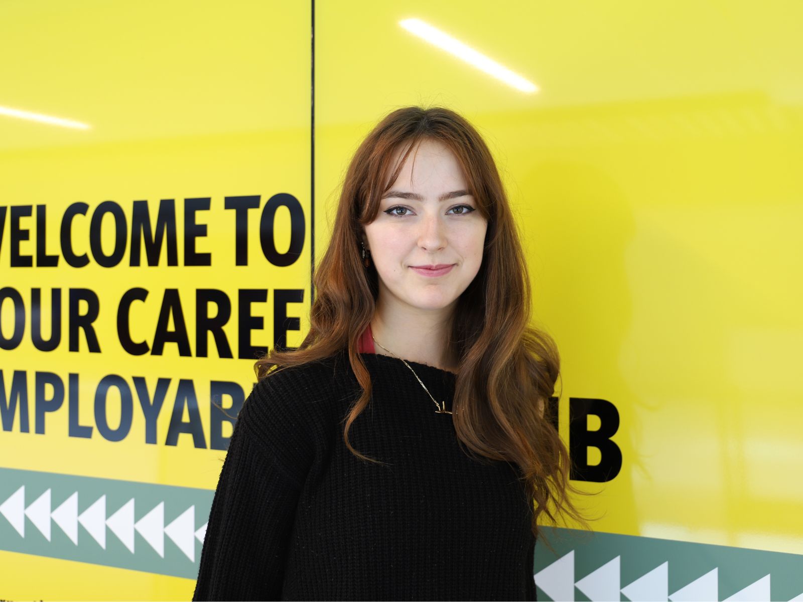 Student outside the Careers Hub