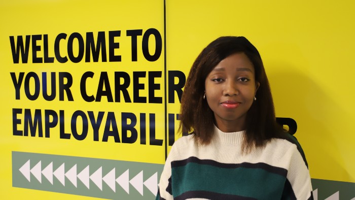 Student outside the Careers and Employability Hub