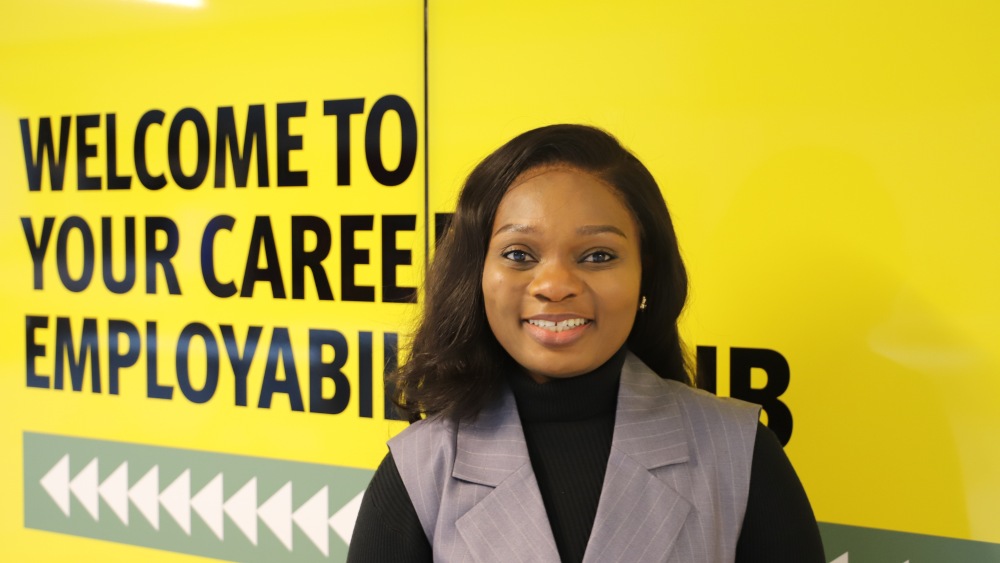 Student outside the Careers and Employability Hub