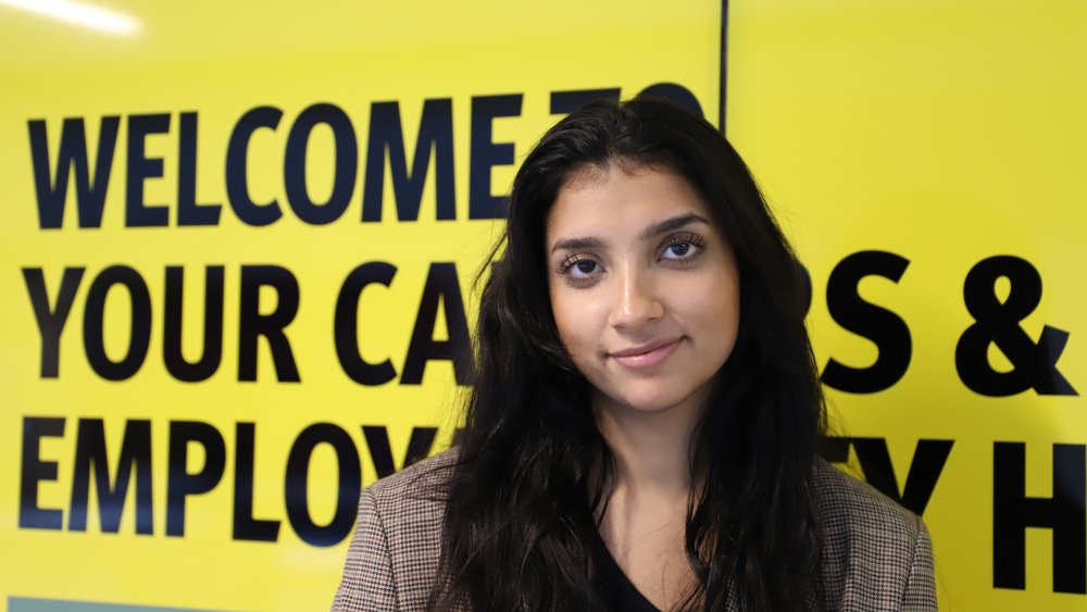 Student outside the Careers and Employability Hub