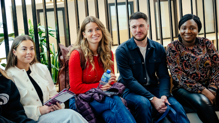 Prospective students on an open day tour at Sheffield Hallam.