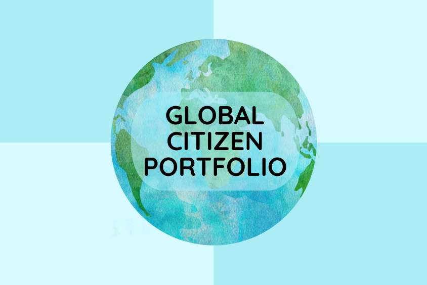 Global Citizen Portfolio typed over animated globe