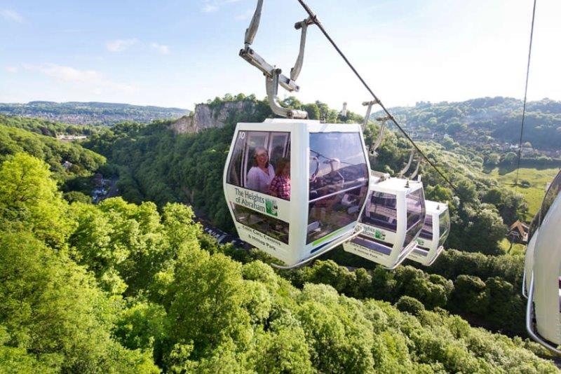 Cable car going over Matlock Bath
