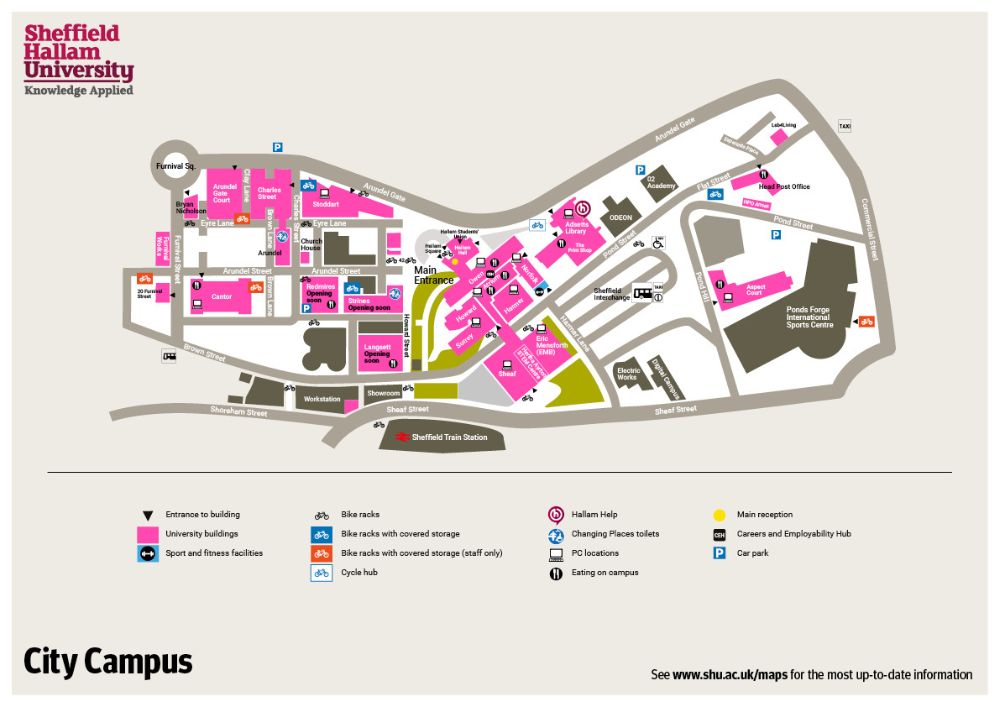 Sheffield Hallam City campus map