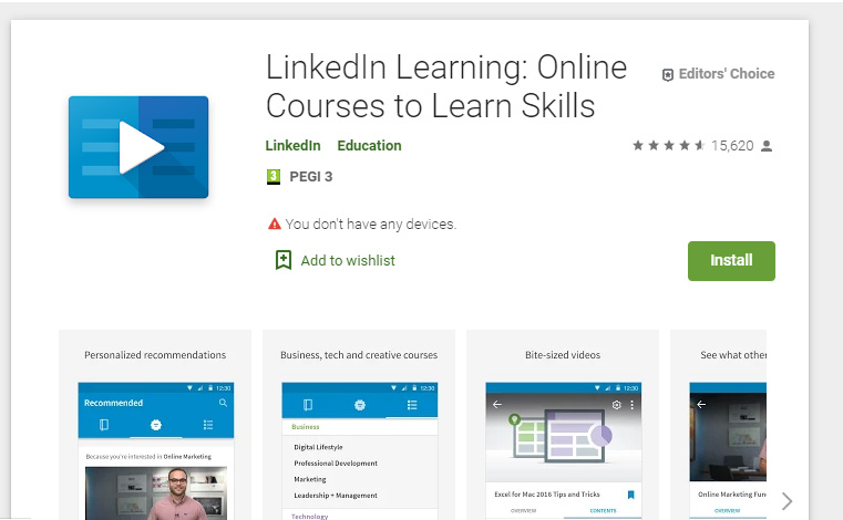 Linkedin Learning Playstore