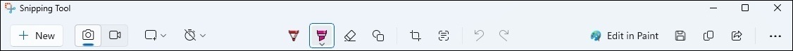 screenshot of the mark up view toolbar