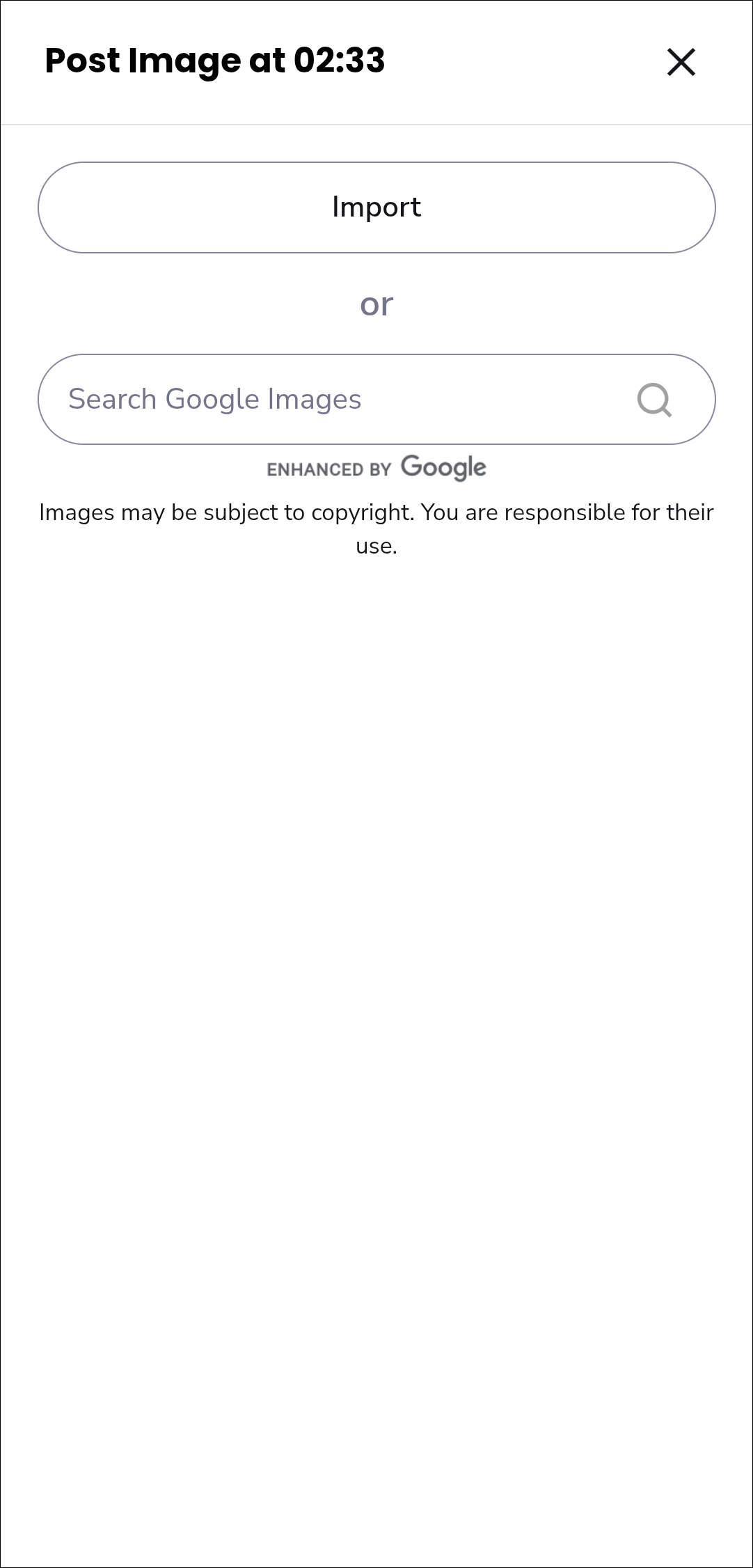 image of the import image function in Genio mobile
