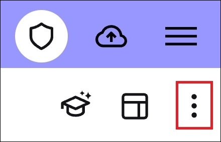 screenshot of where the 3 dots menu is on mobile app