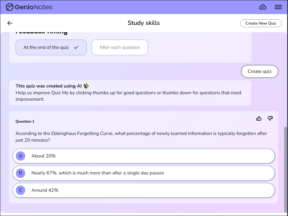 image showing the first quiz question
