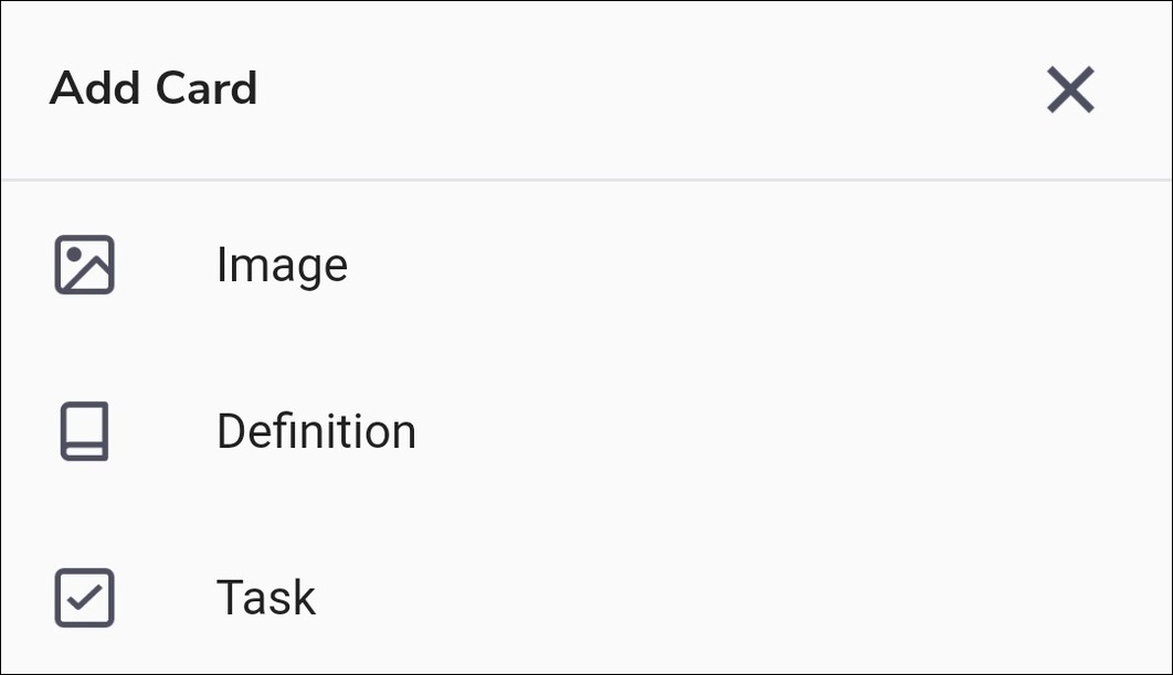 Add task choice of image, definition and task