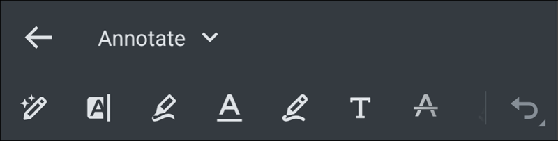 image showing the annotate tools