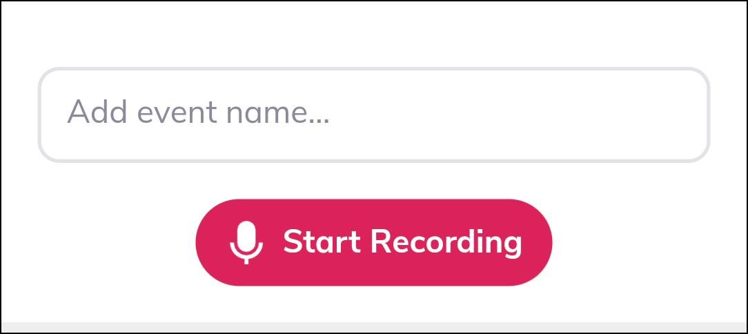 text box to name the recording