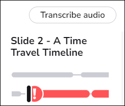 image showing the transcribe audio button at the top of the audio feed panel