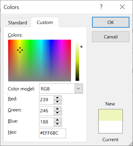 More Colors menu in Page Color menu, in Immersive Reader, Word
