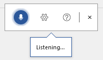 Dictate panel in Microsoft Word (listening for dictation)
