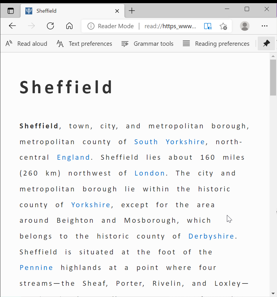 Text Spacing on in Immersive Reader, Edge