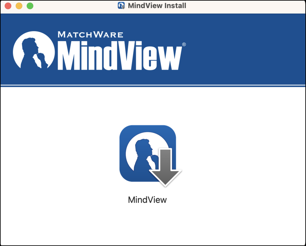 Mindview for Mac install screen