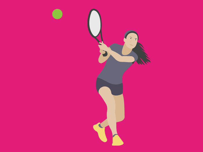 girl playing squash