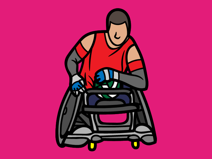 Man playing wheelchair rugby