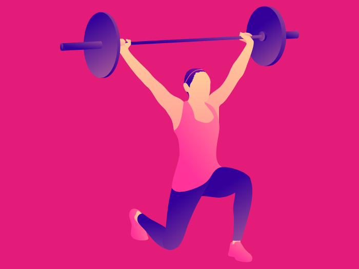 woman lifting weights