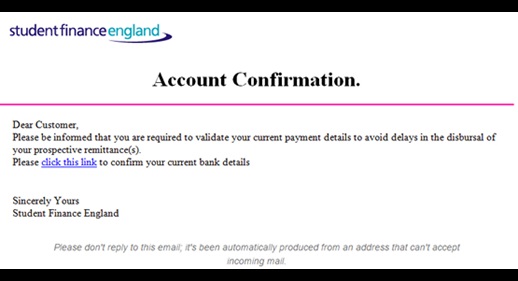 example image of a phishing email