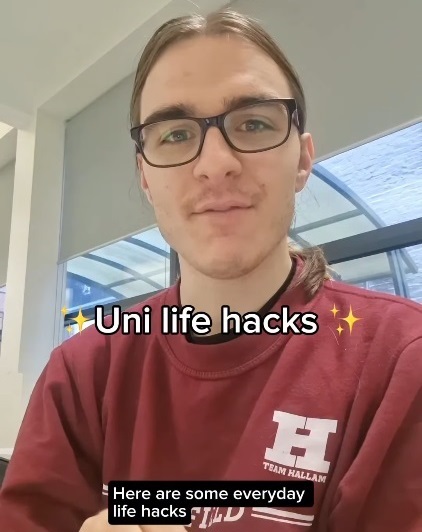 Student sharing uni life hacks