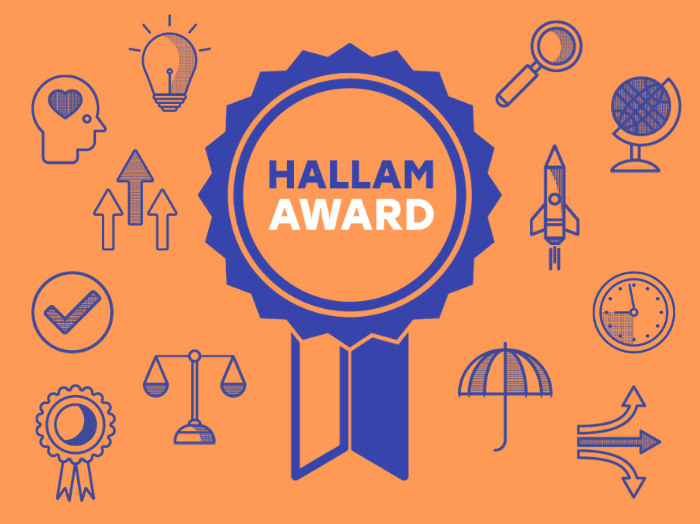 Hallam Award logo with graduate attributes surrounding