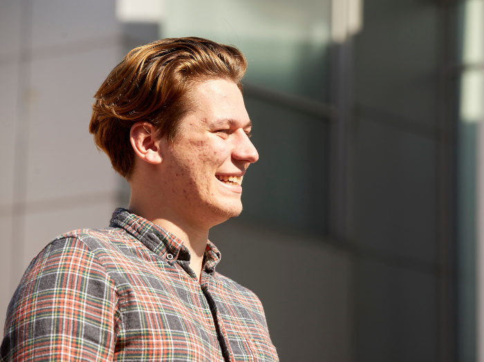 Smiling student on campus