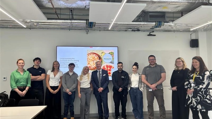 Sheffield Hallam students with representatives from Morrisons and Sheffield Business School