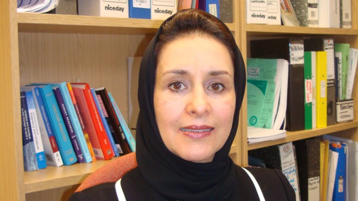 Professor Hora Soltani in her office