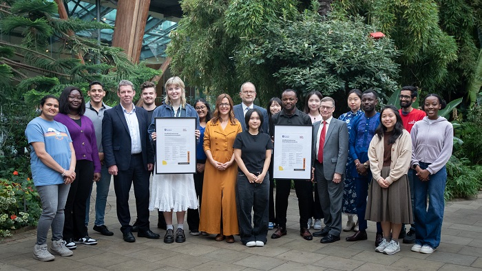 Vice-chancellors, Students' Union officers, International students, Paul Blomfield MP and Louisa Harrison Walker in the Winter Gardens