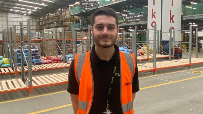 James Green, a supply chain leadership degree apprentice with Clipper Logistics 