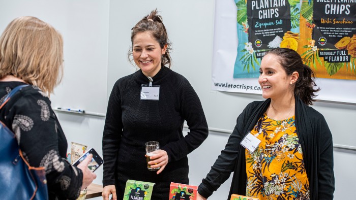 An image of Loro Crisps founders Natalia Welch and Daniela Orrego
