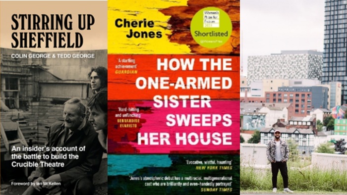 From left the books Stirring Up Sheffield, How the One-Armed Sister Sweeps Her House and Magid Magid