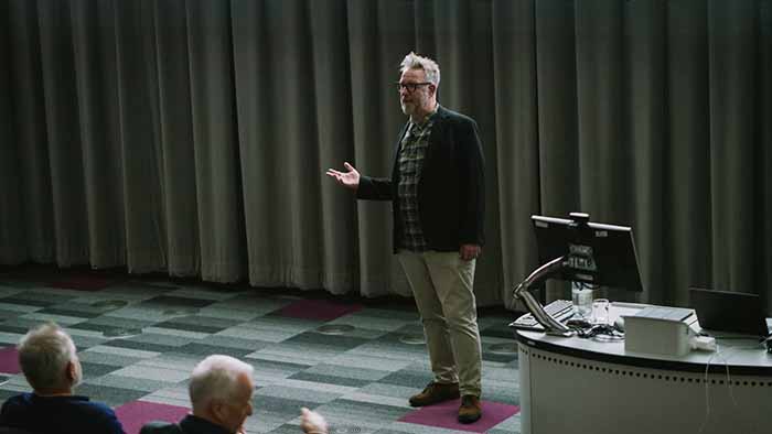 Artist and Honorary Doctor Pete McKee gives talk at Hallam 