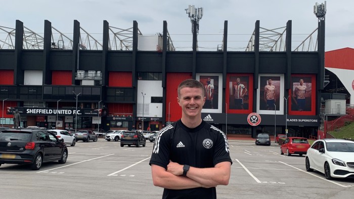 Peter Room, a Sheffield Hallam student who has secured a full time role at Sheffield United.