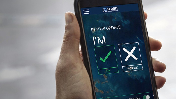 A mobile phone displaying the SCAAN app