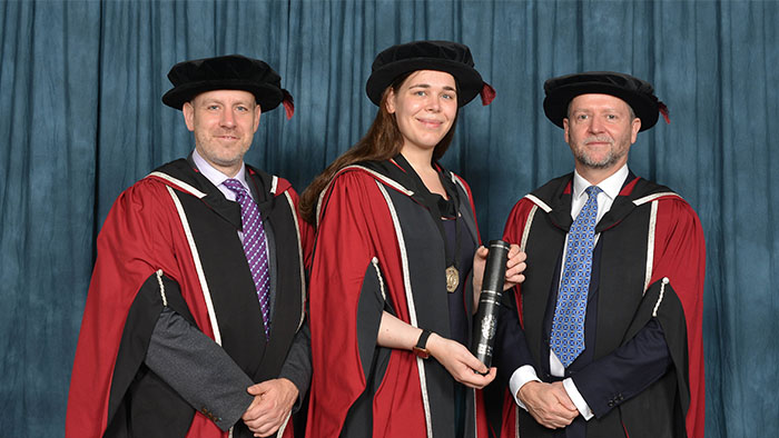 Creators of award-winning musical Standing at the Sky’s Edge receive honorary doctorate