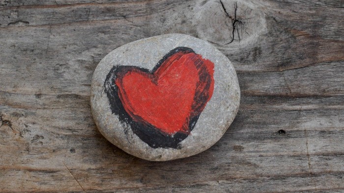 A heart drawn on to a pebble